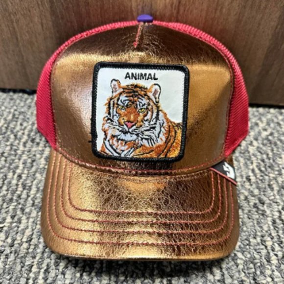 Goorin Animal Farm Trucker Baseball Snapback Hat Cap Spotlight Tiger Red Gold